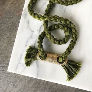 Rebekah J Patterns Necklace in brass and thread